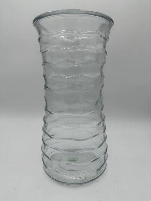 Clear Wavy Glass Vase - Image 1