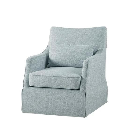 *NEW* London Skirted Swivel Chair in Light Blue - Image 1