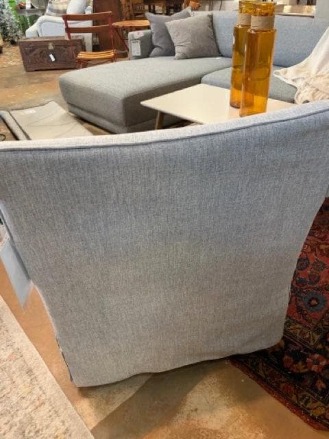 *NEW* London Skirted Swivel Chair in Light Blue - Thumbnail 3