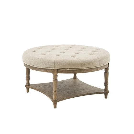 "NEW" Cedric Accent Ottoman in Cream - Image 1
