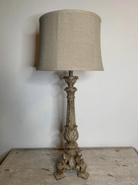 *NEW* Brown Distressed Table Lamp with Brown Shade - Image 1