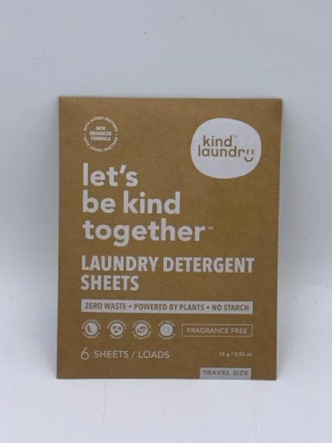 *NEW* Kind Laundry Detergent Sheets Travel Pack - Fragrance Free 6 Load - Image 1