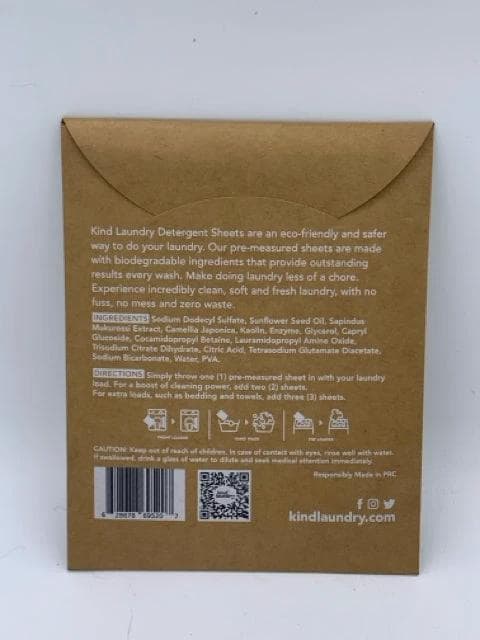*NEW* Kind Laundry Detergent Sheets Travel Pack - Fragrance Free 6 Load - Thumbnail 7