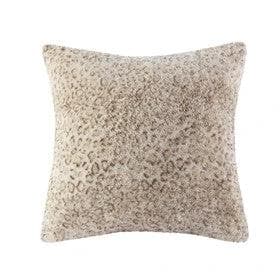 *NEW* Zuri Faux Leopard Fur Square Pillow - Image 1