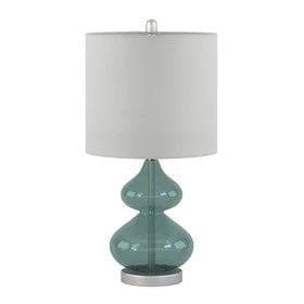 *NEW* Ellipse Curved Blue Glass Table Lamp - Image 1