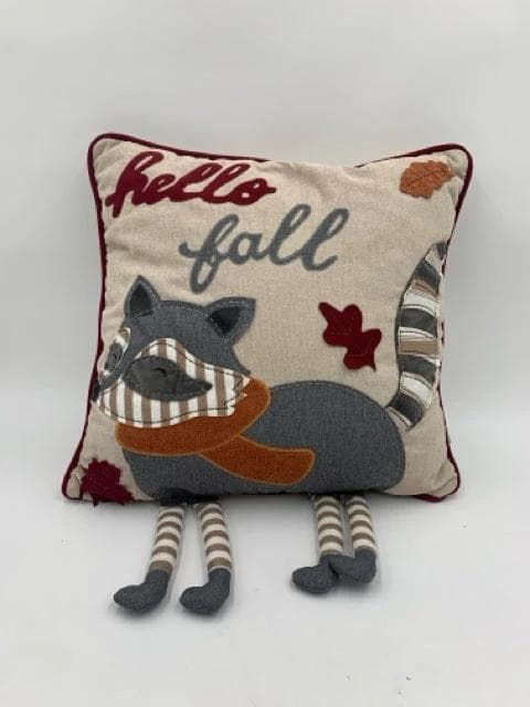 'Hello Fall' Raccoon Pillow - Image 1