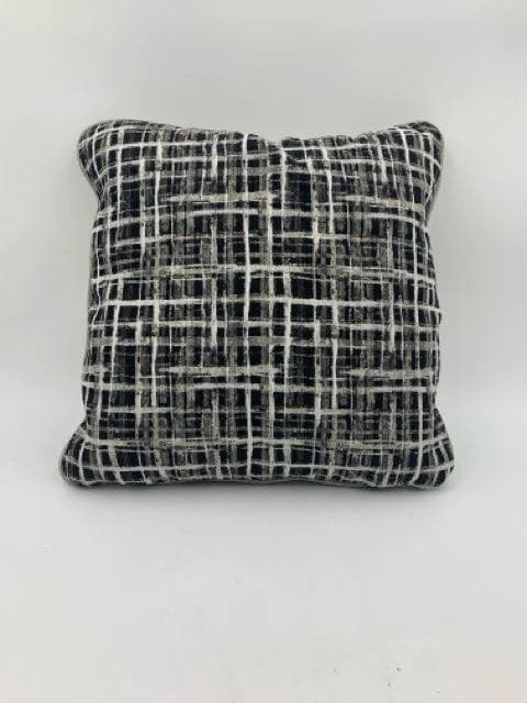 Grey And Black Plaid Pillow - Image 1
