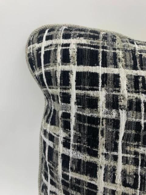 Grey And Black Plaid Pillow - Thumbnail 3