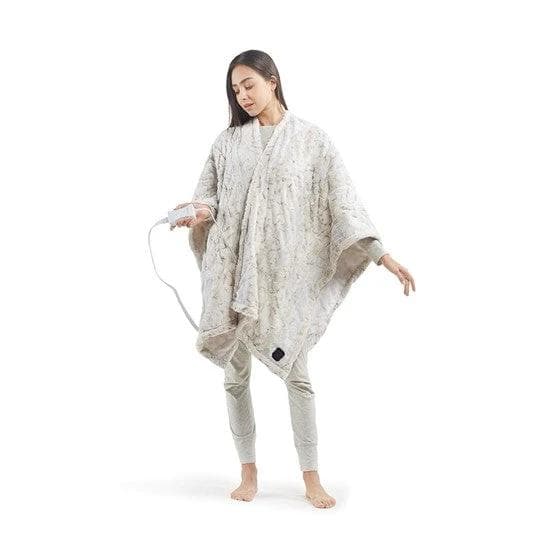 *NEW* Zuri Faux Fur Heated Wrap with Built-in Controller-Snow Leopard - Thumbnail 2
