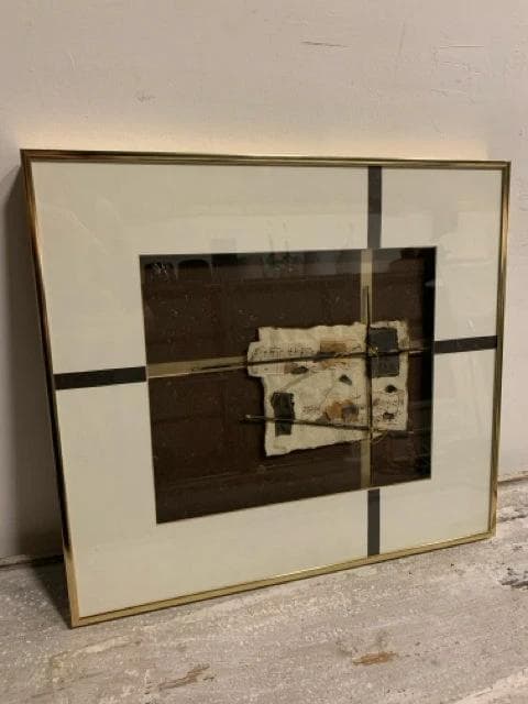 Set Of 2 Gold Framed Black And Gold Music Collage Framed Artwork By Donahue - Thumbnail 2