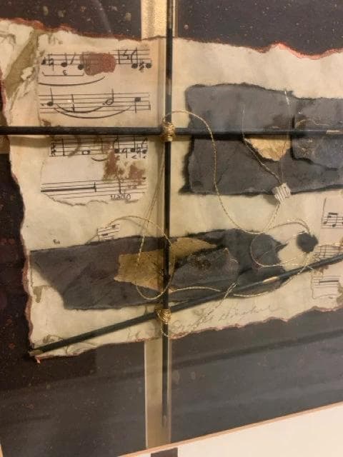 Set Of 2 Gold Framed Black And Gold Music Collage Framed Artwork By Donahue - Thumbnail 4