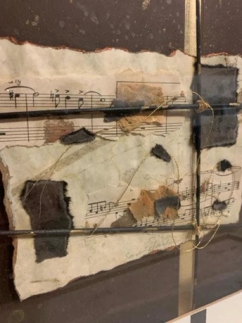 Set Of 2 Gold Framed Black And Gold Music Collage Framed Artwork By Donahue - Thumbnail 5