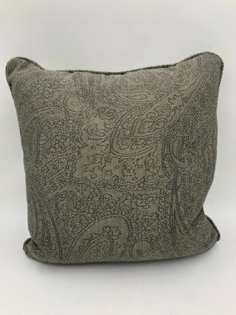 Grey Paisley and Chevron Decorative Pillow - Image 1