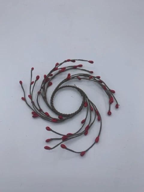 Red & Brown Bead Votive Candle Ring - Image 1