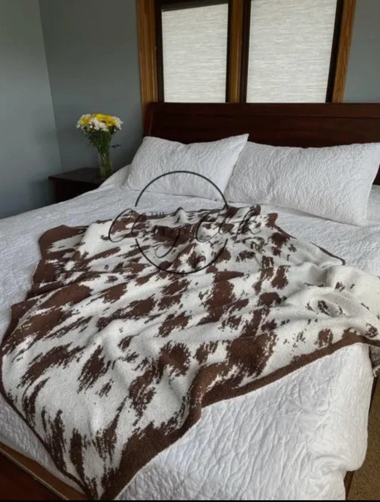 *NEW* Luxe Brown Cow Blanket - Thumbnail 2