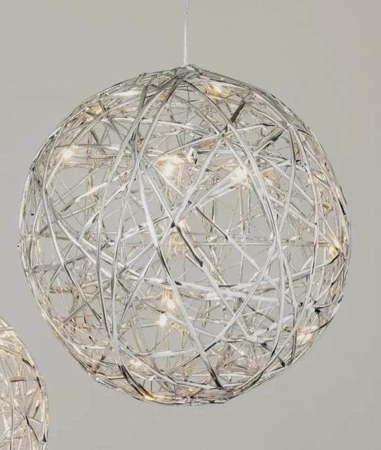 *NEW* Lighted Silver Hanging Globe-Large - Image 1
