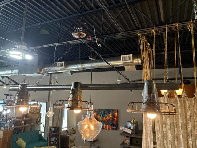 Industrial Farmhouse Metal 3 Light Fixture - Thumbnail 2