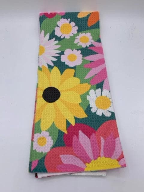 *NEW* Geometry Wild Blooms Tea Towel - Image 1