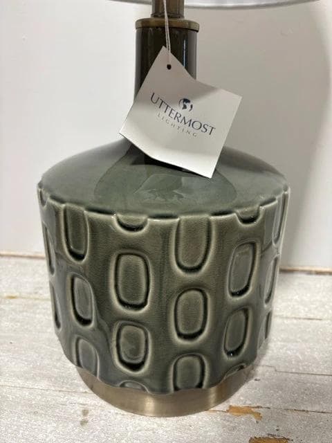 *NEW* Uttermost Darrin Gray Ceramic Table Lamp - Thumbnail 2