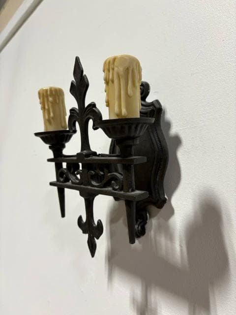 Metal 2 Light Scroll Wall Sconce - Thumbnail 2