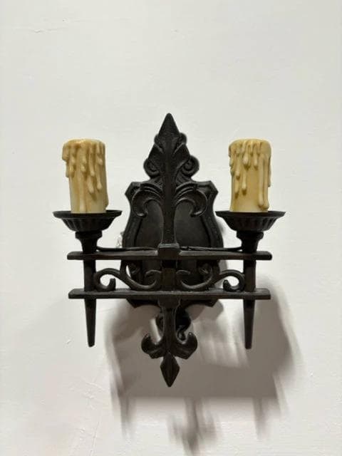 Metal 2 Light Scroll Wall Sconce - Image 1
