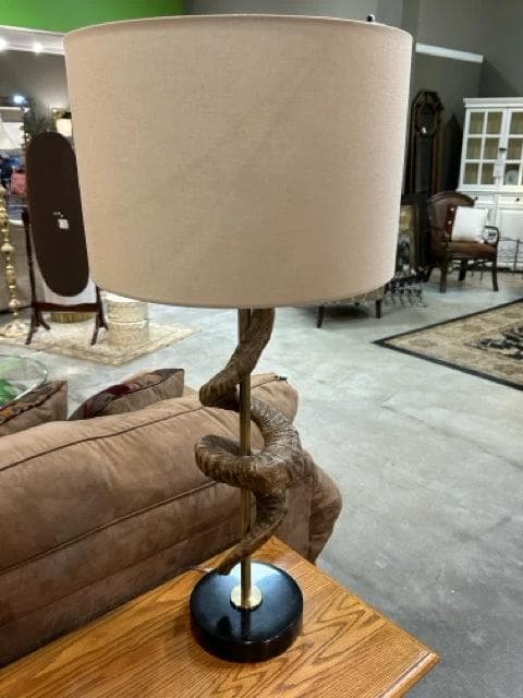 *NEW* Uttermost Rams Horn Table Lamp with Cream Shade - Thumbnail 2