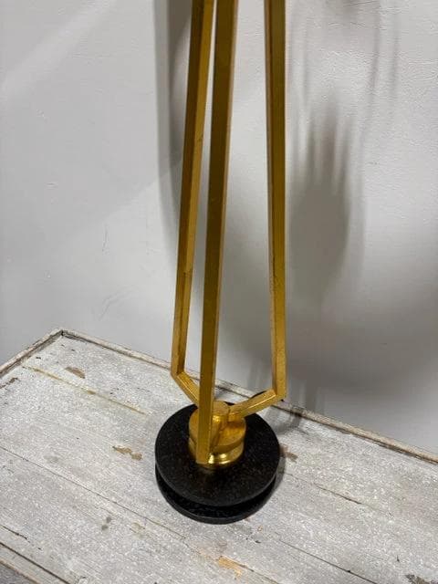 Gold And Black Metal Lamp With Cream Shade - Thumbnail 3