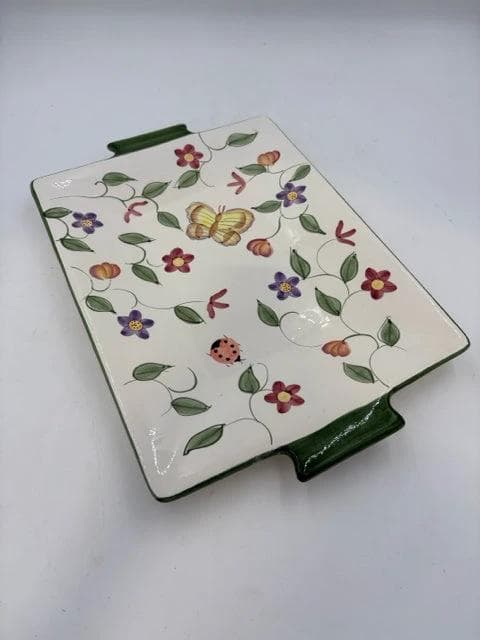 Ceramic Insect And Floral Tray - Image 1