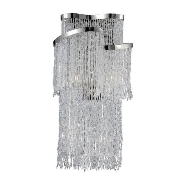 Eurofase Ellena 2-Light Wall Sconce in Nickel Finish and Crystal Beads - Image 1