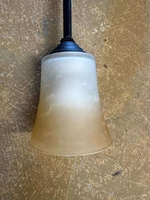 5 Light Bronze Metal Wall Sconce Fixture with Cream Glass Shade - Thumbnail 2