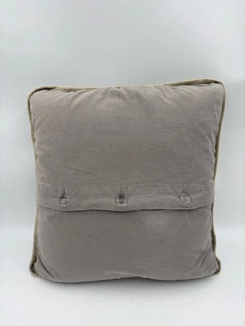 Grey And Cream Stitched Down Pillow - Thumbnail 2