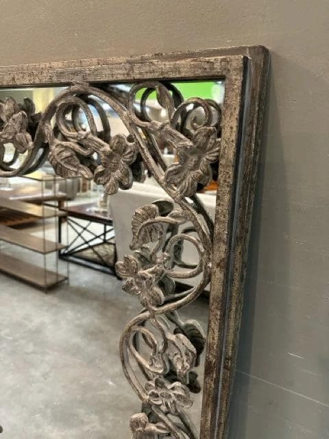John Richard Distressed Metal Floral Mirror - Thumbnail 2