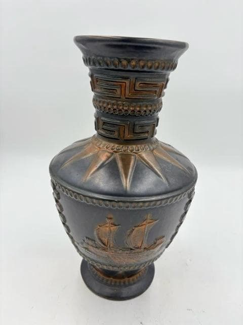 Copper And Grey Nautical Vase - Image 1