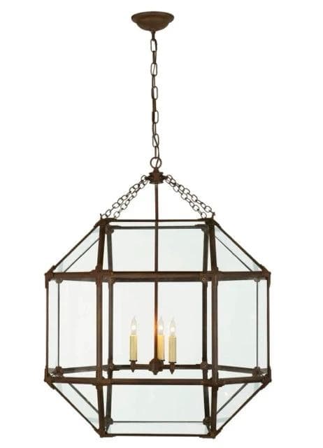 *NEW* Restoration Hardware Morris 3 Bulb Lantern Pendant Light Fixture Iron - Image 1