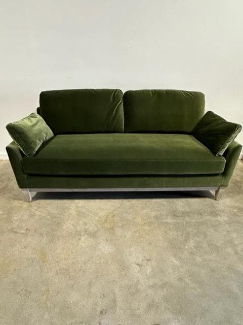 *NEW* Pasadena Modern Farmhouse Green Velvet Sofa - Image 1