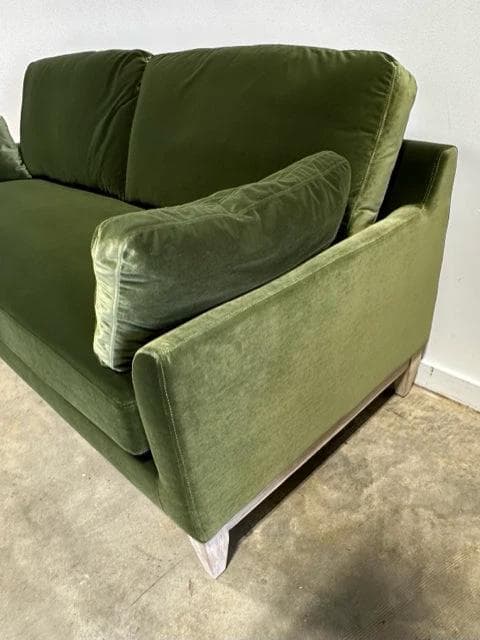 *NEW* Pasadena Modern Farmhouse Green Velvet Sofa - Thumbnail 3