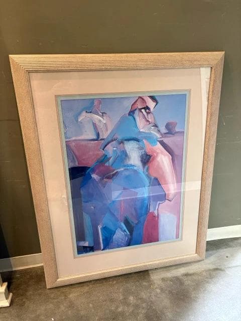 Abstract Print By "Veloy Vigil" In Cream Frame - Image 1