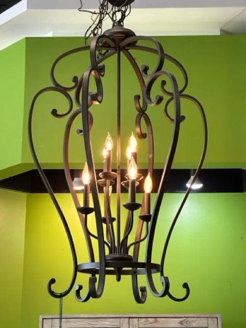 Wrought Iron 8-Light Chandelier - Image 1