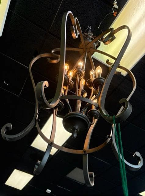 Wrought Iron 8-Light Chandelier - Thumbnail 3
