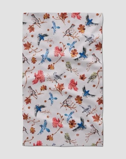 *NEW* Geometry Autumnal Bird Skies Tea Towel - Image 1