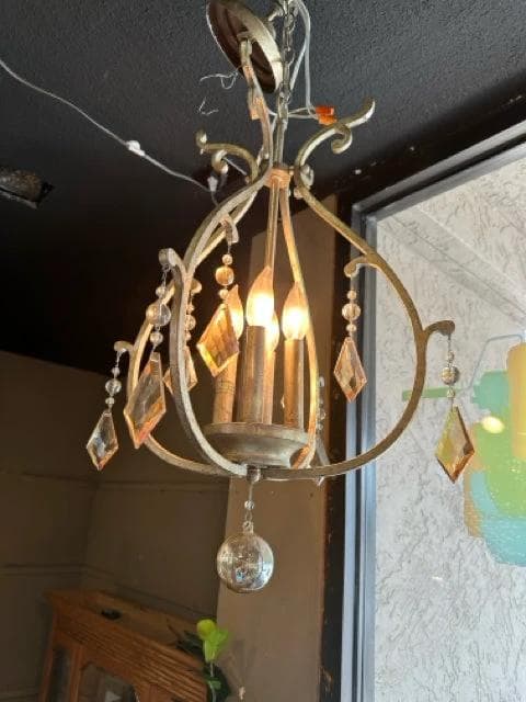 4-Light Champagne And Crystal Chandelier - Image 1