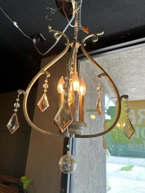 4-Light Champagne And Crystal Chandelier - Thumbnail 2