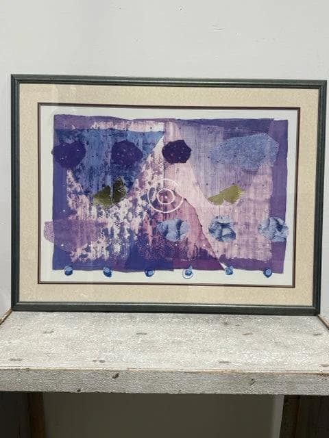 Purple And Blue Abstract By P.G. Gravele Framed Wall Art - Image 1