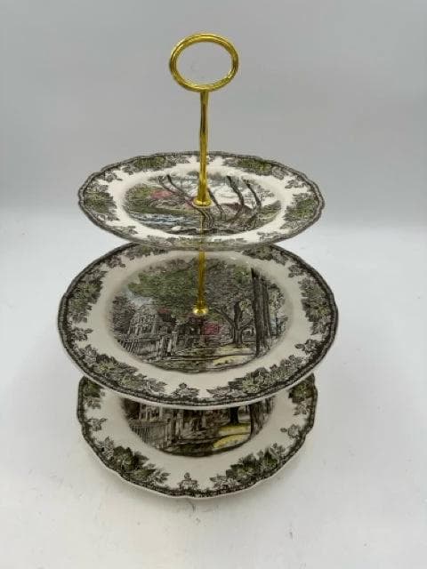 3-Tier Friendly Village Serving Tray - Image 1