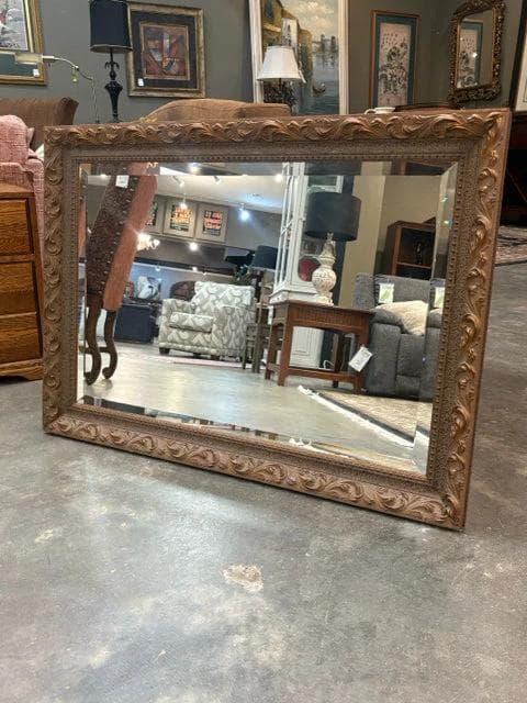 Bronze Carved Frame Wall Mirror - Image 1