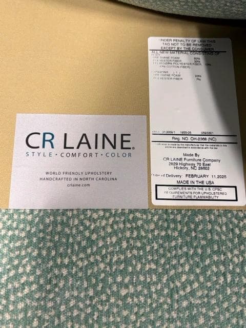 C R Laine Sea Foam Green With White Speckled Design Arm Chair - Thumbnail 4