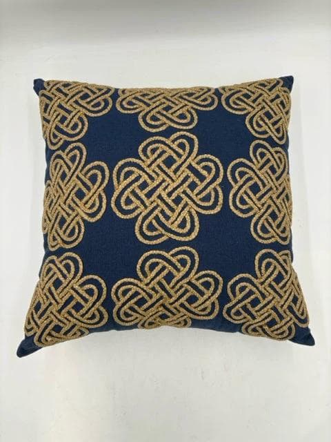 Navy Pillow with Twine Celtic Knots - Image 1