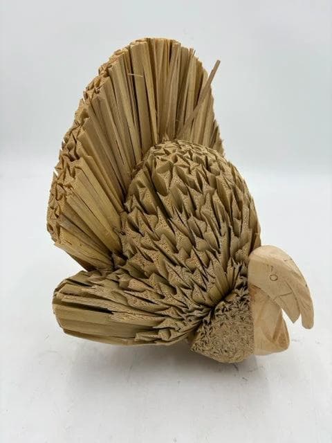 Decorative Reed And Wood Turkey - Image 1