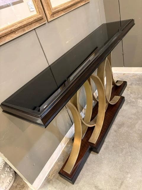 Maitland Smith Black & Gold Console Table - Thumbnail 2
