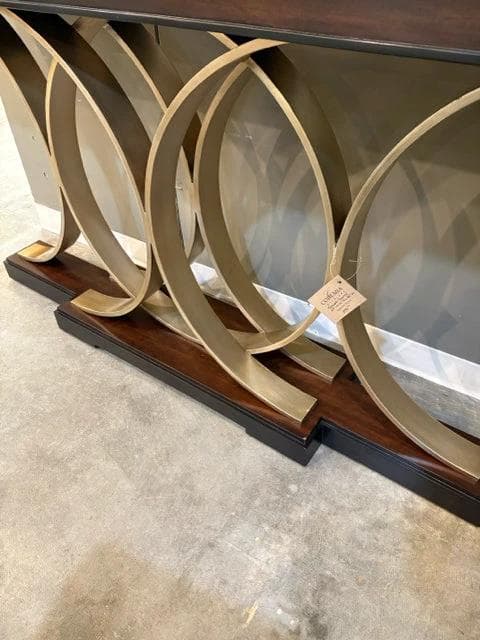 Maitland Smith Black & Gold Console Table - Thumbnail 3